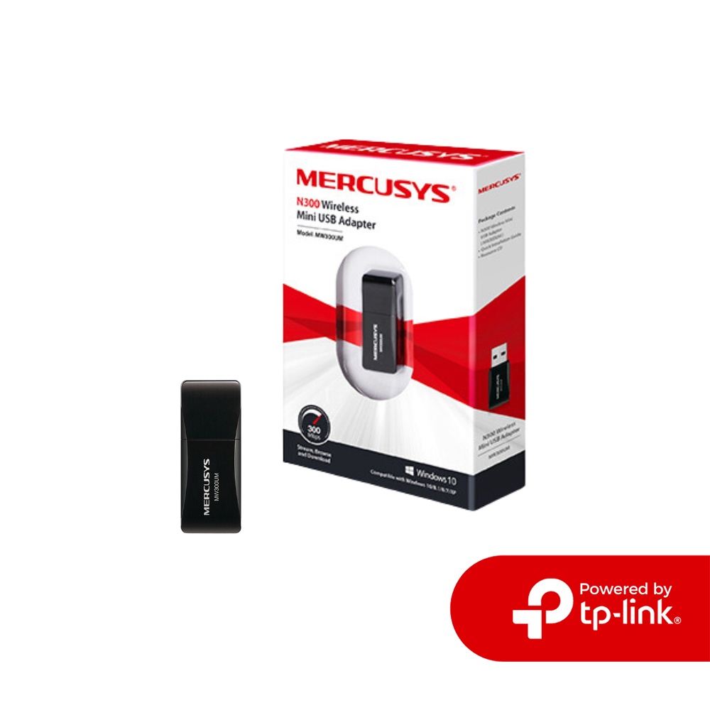 Adaptador Inalámbrico Mini USB MERCUSYS MW300UM | WiFi, 300 Mbps