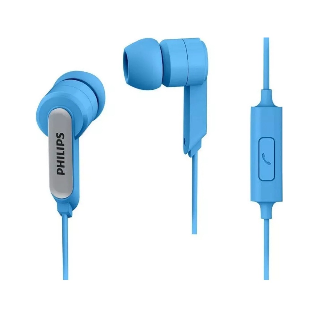 PHILIPS - AURICULARES CABLEADOS SHE1405BK/00. 3,5MM. DRIVER 8,6MM. COLOR AZUL