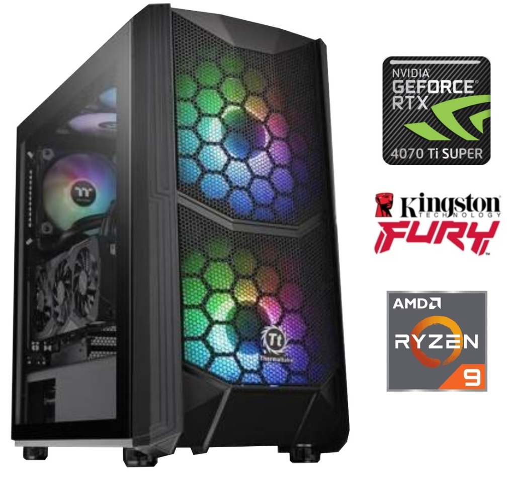 Equipo Gamer Ryzen 9 7900X, 32GB, 1TB NVMe, RTX 4070Ti Super 16GB