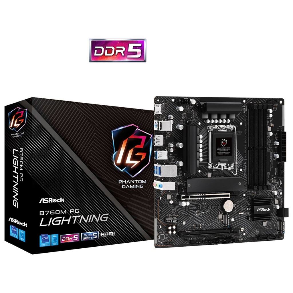 Motherboard Asrock B760m Pg Lightning | DDR5 | Socket 1700 | MicroATX