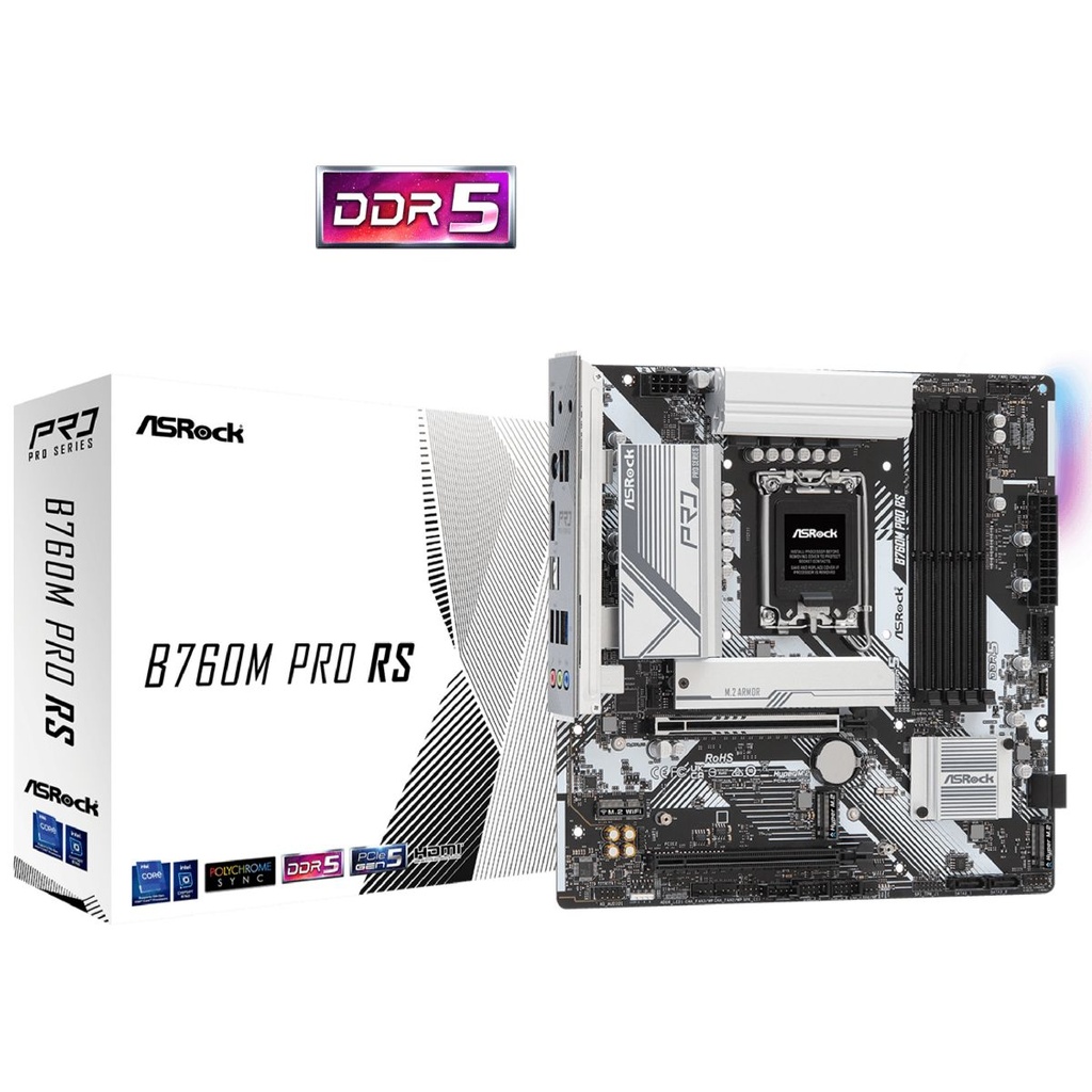Motherboard Asrock B760m Pro Rs |  DDR5 | Socket S1700 | MicroATX