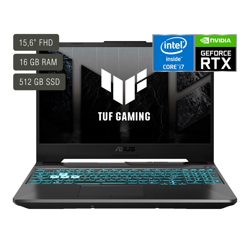 Notebook Asus TUF Gaming F15 FX506HE-HN396W | 15,6'' IPS | 144Hz | Core I7 11800H | RTX 3050TI 4GB | 16GB | 512GB SSD