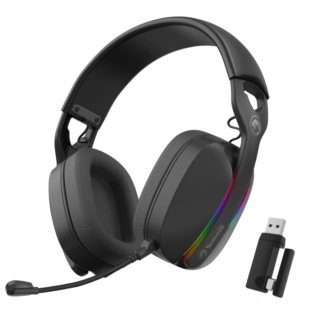 Auriculares Inalámbricos Gamer Marvo HG9086W 7.1 RGB Negro
