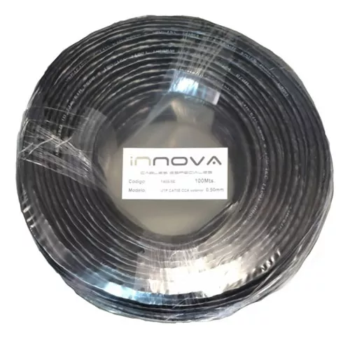 Cable UTP Cat 5e EXTERIOR / Negro / 100% cobre - 100 Mts | 1409/5E - INNOVA