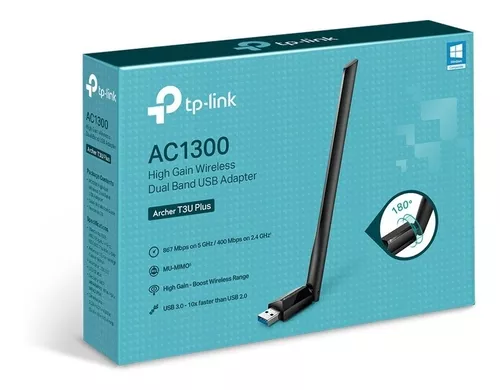 Adaptador WiFi USB TP-Link Archer T3U Plus Dual Band AC1300