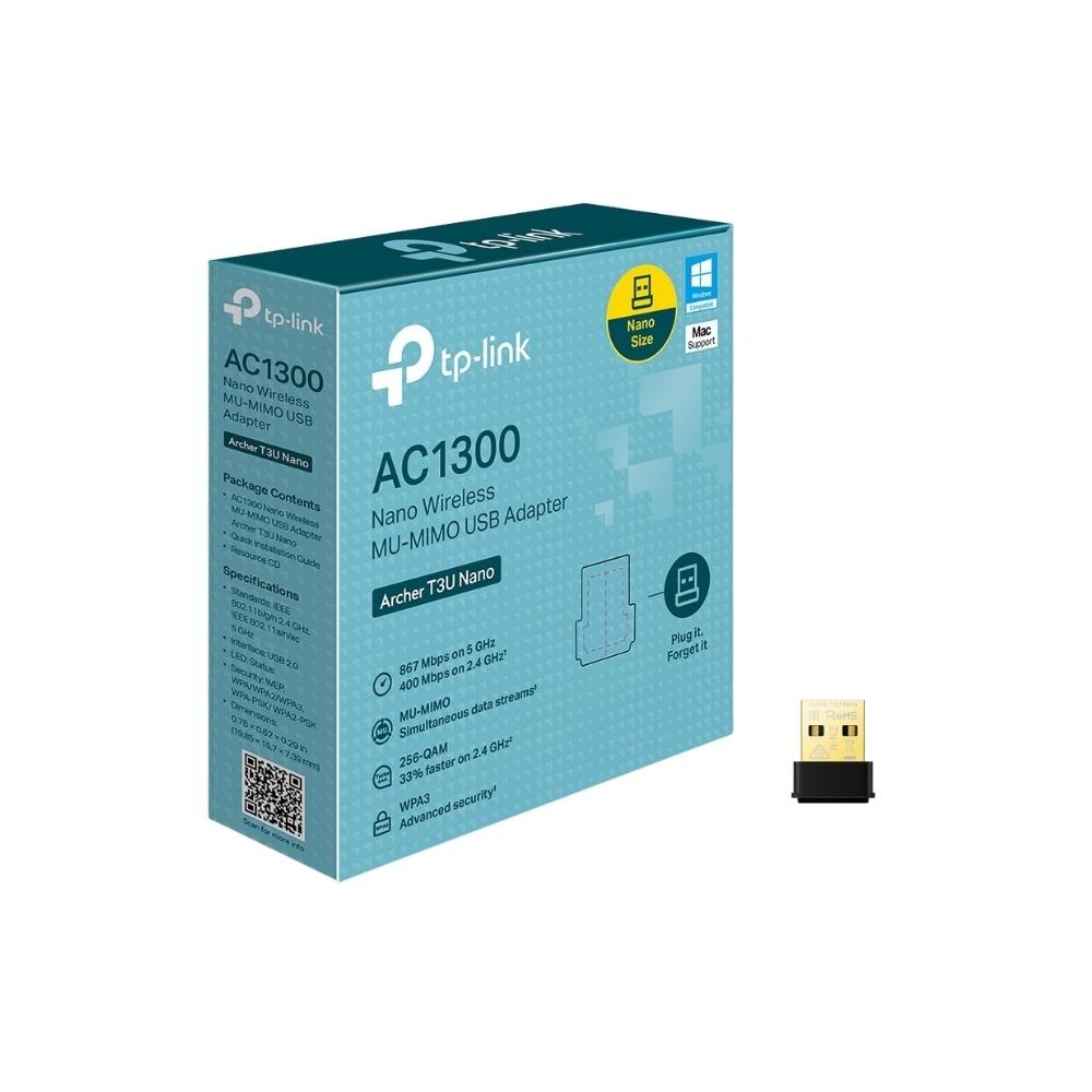 Adaptador WiFi USB TP-Link Archer T3U nano Dual Band AC1300 WiFi 5