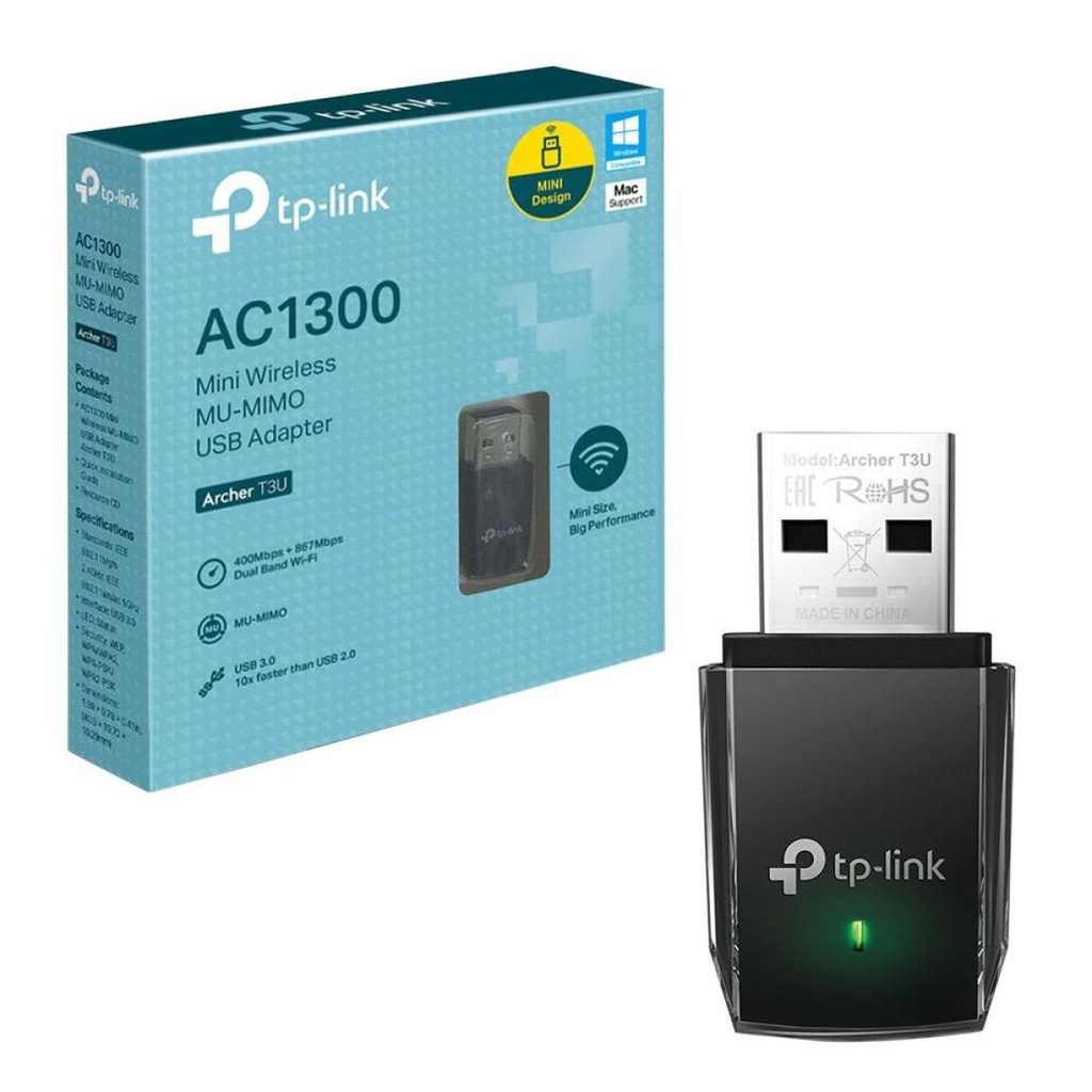 Adaptador WiFi USB TP-Link Archer T3U Dual Band AC1300 USB 3.0
