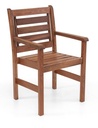 Silla de madera exterior con posabrazos y respaldo 58x55x89 (9908)