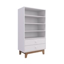 Armario infantil montessoriano 4 estantes 2 cajones BY610BC blanco