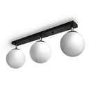 Luminaria de pared o techo redondo 3 esferas negro MB54294-3