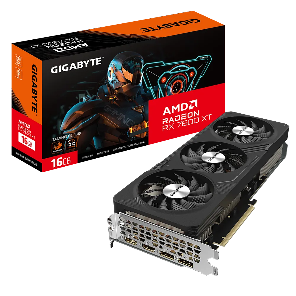 Tarjeta Grafica Gigabyte Radeon RX7600 XT Gaming OC 16Gb 