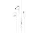 HOCO M1 EARPHONES MAX CRYSTAL C/MIC USB-C WHITE