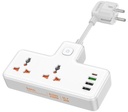 HOCO AC12A CARGADOR/ZAPATILLA SCHUKO C/2 UNIVERSAL 1 USB-C/3 USB-A WHITE 30W