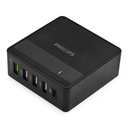 PHILIPS - CARGADOR DE PARED - DLP6319C/97. 5 PUERTOS. POTENCIA 60W. COLOR NEGRO.