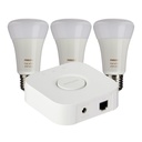 PHILIPS HUE - LÁMPARA LED INTELIGENTES PACK x3 + BRIDGE 929002261501 - 9W. BLANCO Y COLOR. A60. E27. 2000K-6500K.