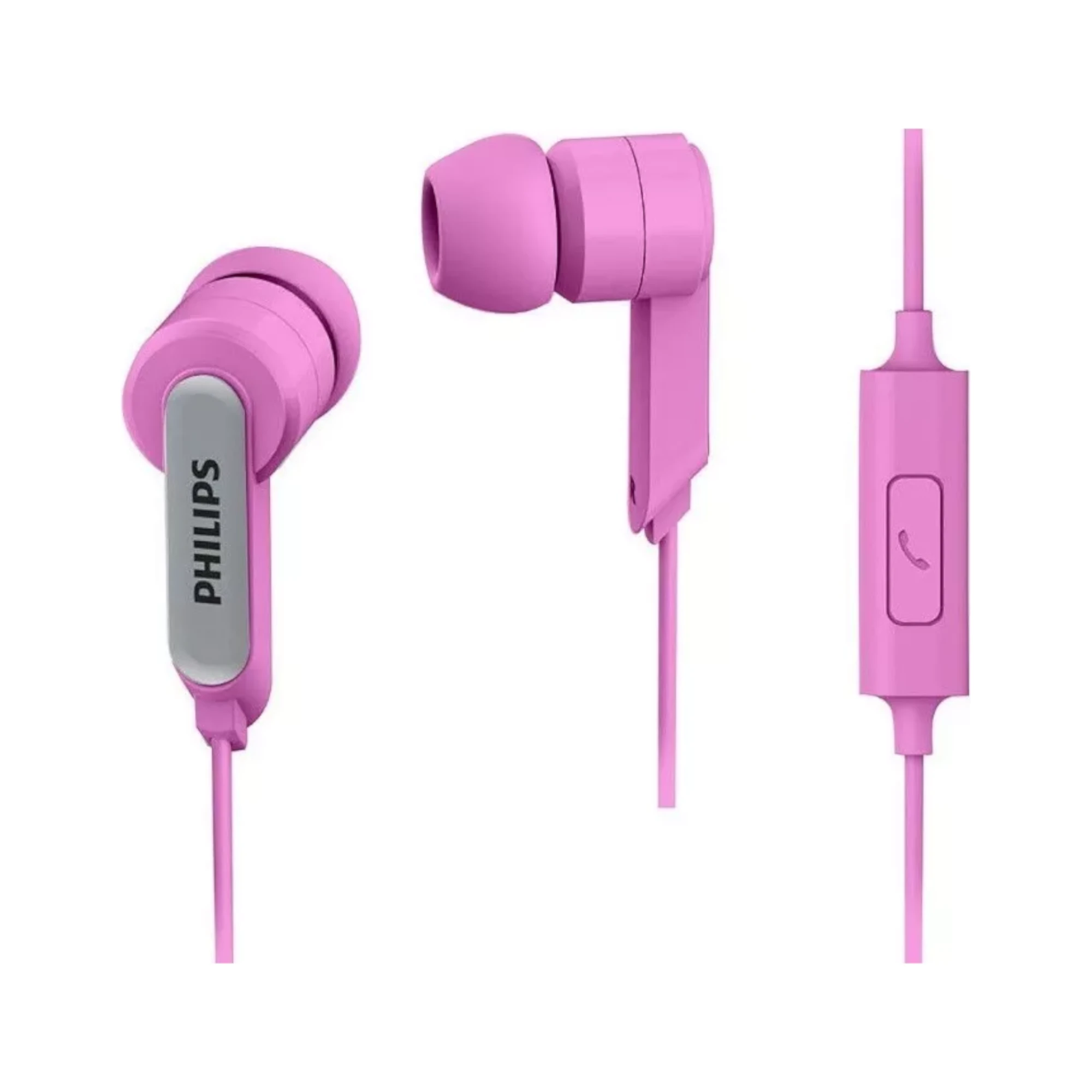 PHILIPS - AURICULARES CABLEADOS SHE1405BK/00. 3,5MM. DRIVER 8,6MM. COLOR ROSADO.